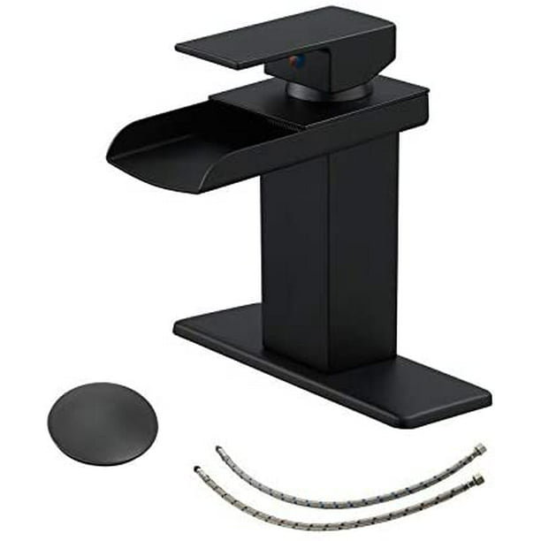 Waterfall Bathroom Sink Faucet Deck Mounted Lavatory Sink Tap Oil Rubbed Bronze